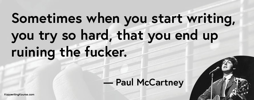 Paul McCartney quote about writing