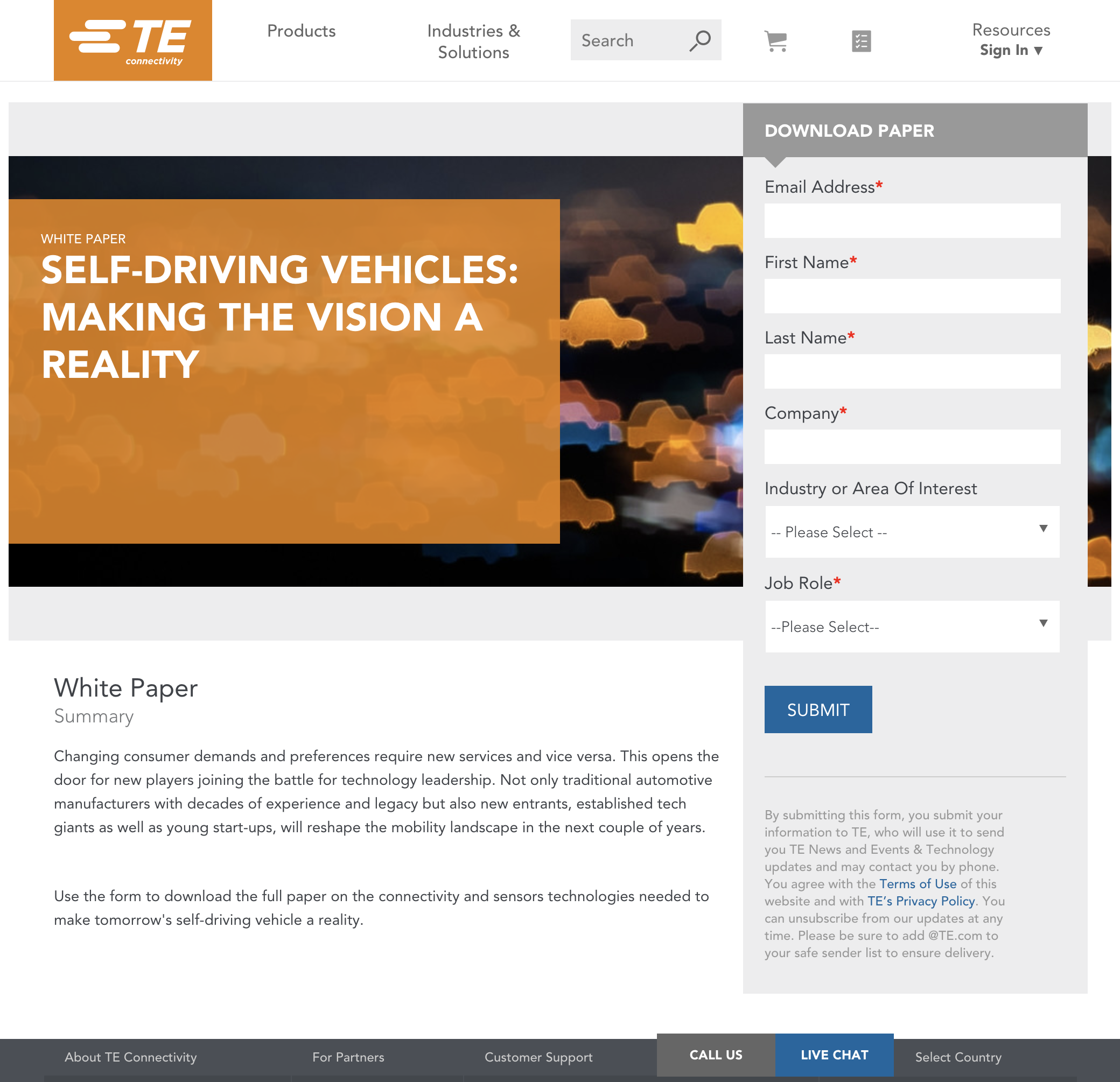 self-driving-vehicle-white-paper-signup-form