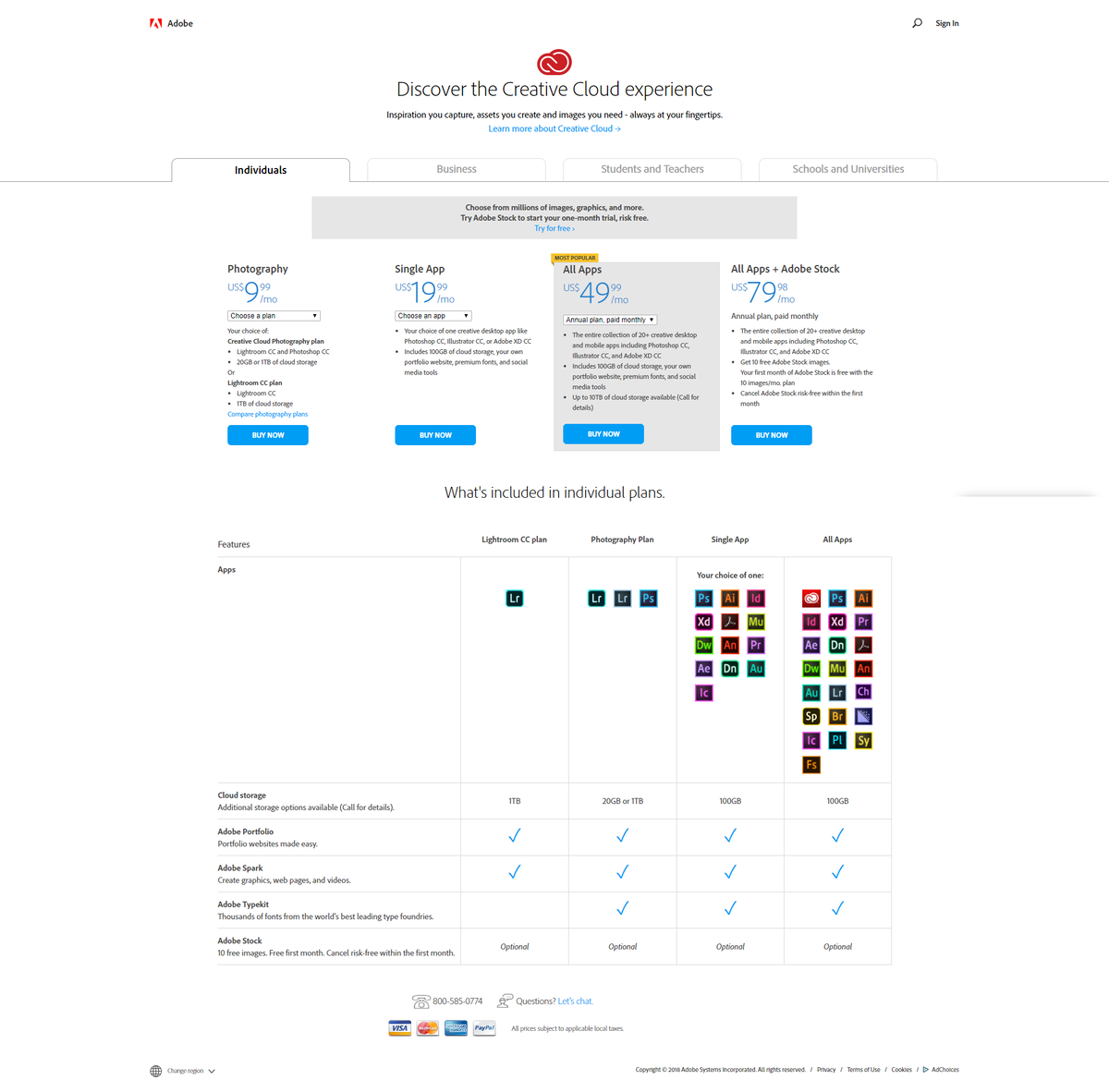Creative Cloud Pricing Page | Swipefile