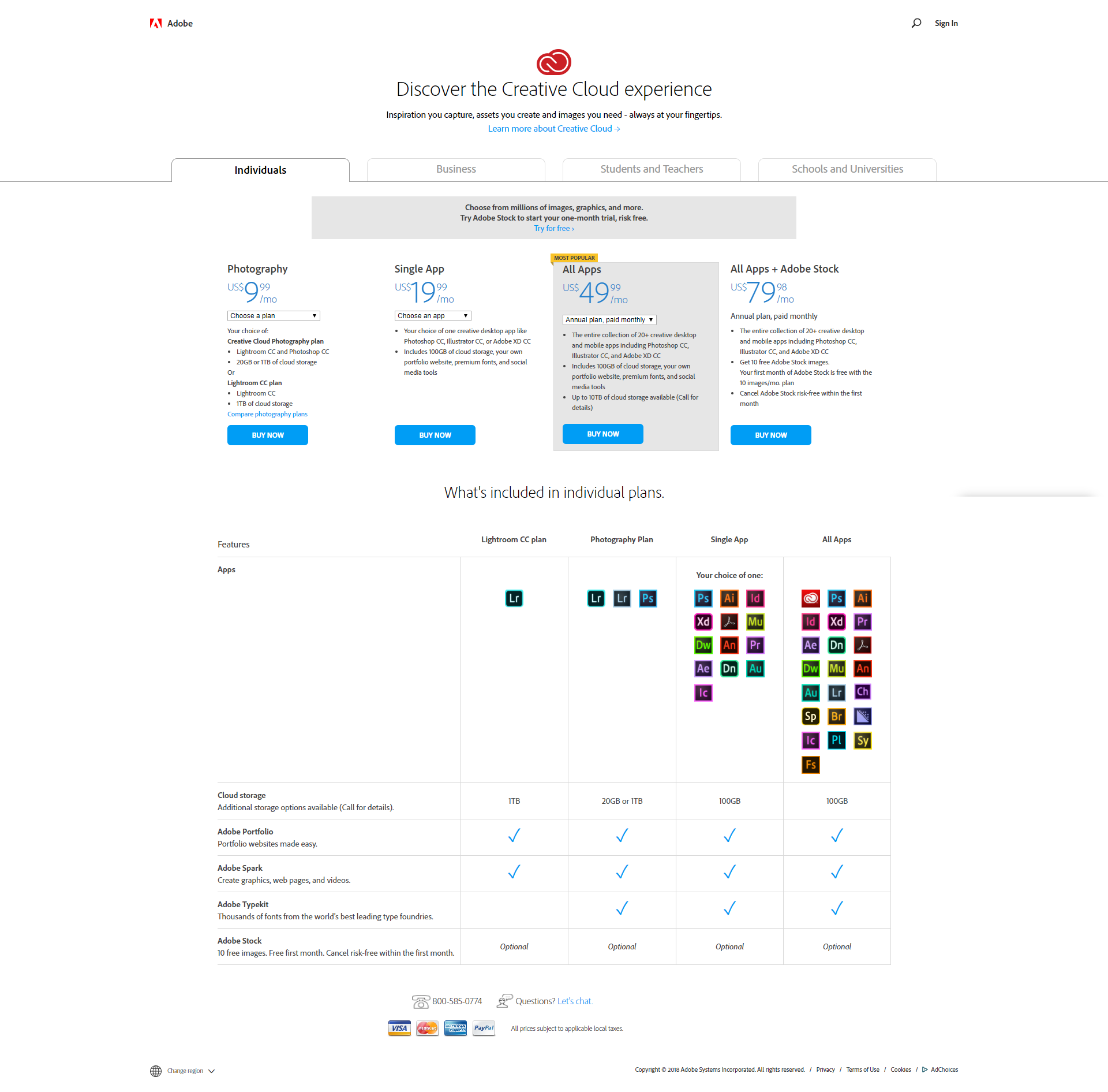 Creative Cloud pricing