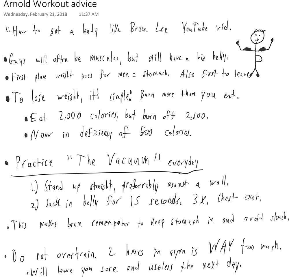 Arnold-Workout-advice-notes -A