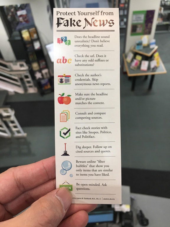 fake news bookmark