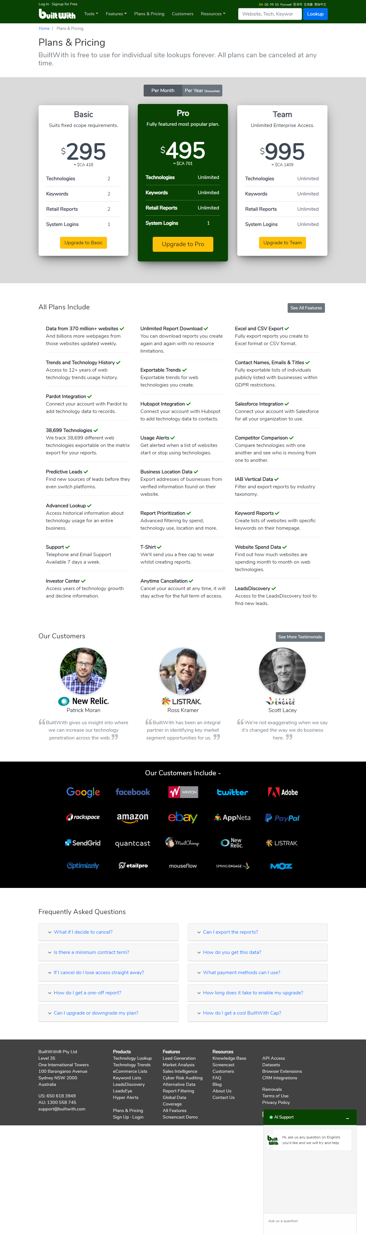 BuiltWith Pricing Page SwipeFile BuiltWith Pricing Page SwipeFile