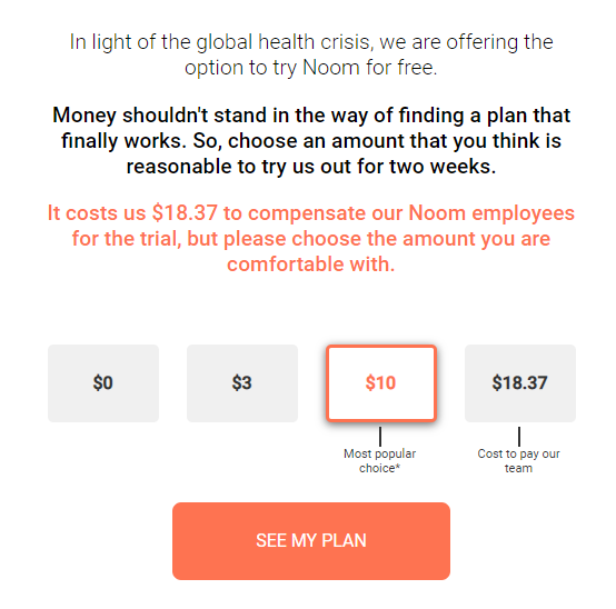 noom pricing page