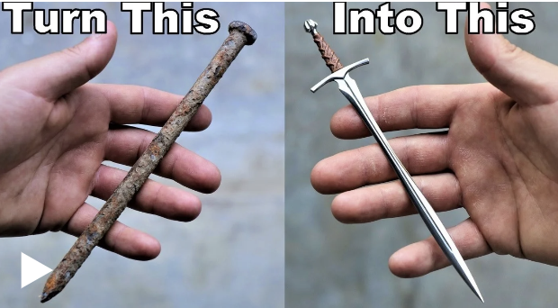 Before and After Nail Into Sword Photo | Swipefile