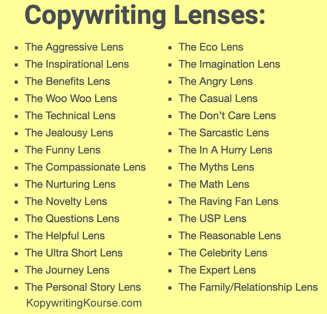 copywriting-lenses-list