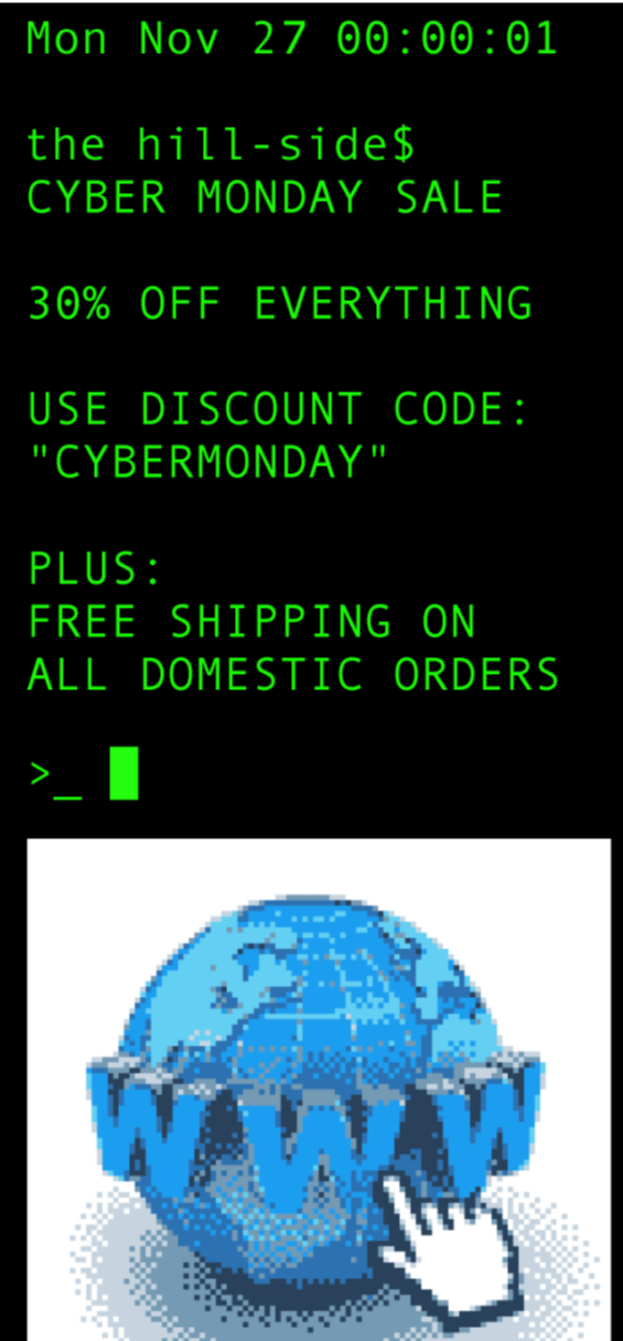 the-hill-side-cyber-monday-email