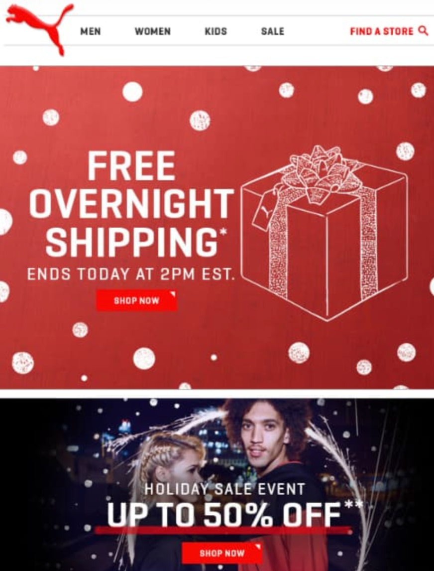 puma-overnight-shipping-christmas-email