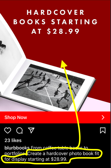 ad needs better copy instagram