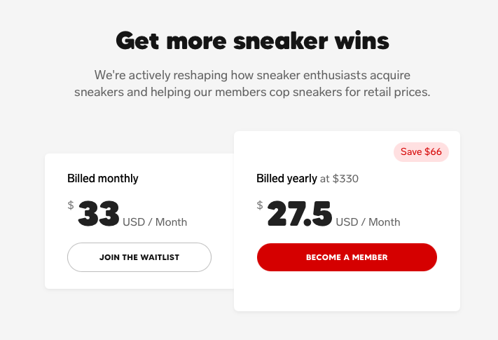 pricing sneaker brand