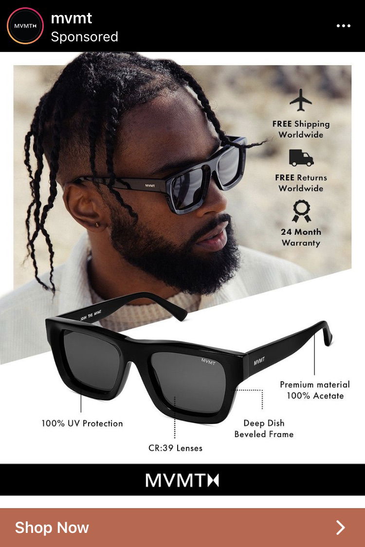 sunglasses instagram ad