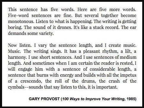 gary provost on writing