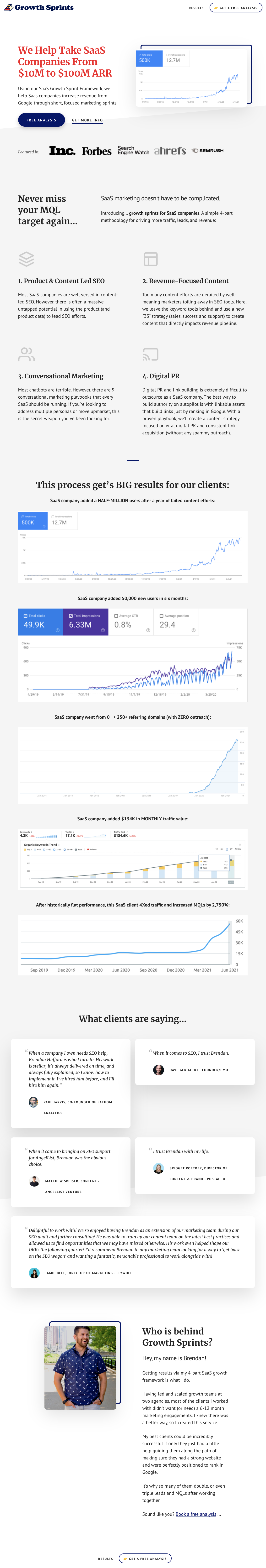 growth sprints homepage