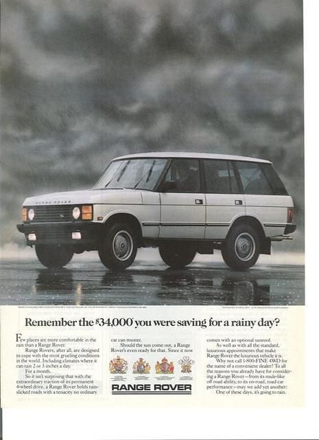 Range Rover ad with a clever price call out headline | SwipeFile
