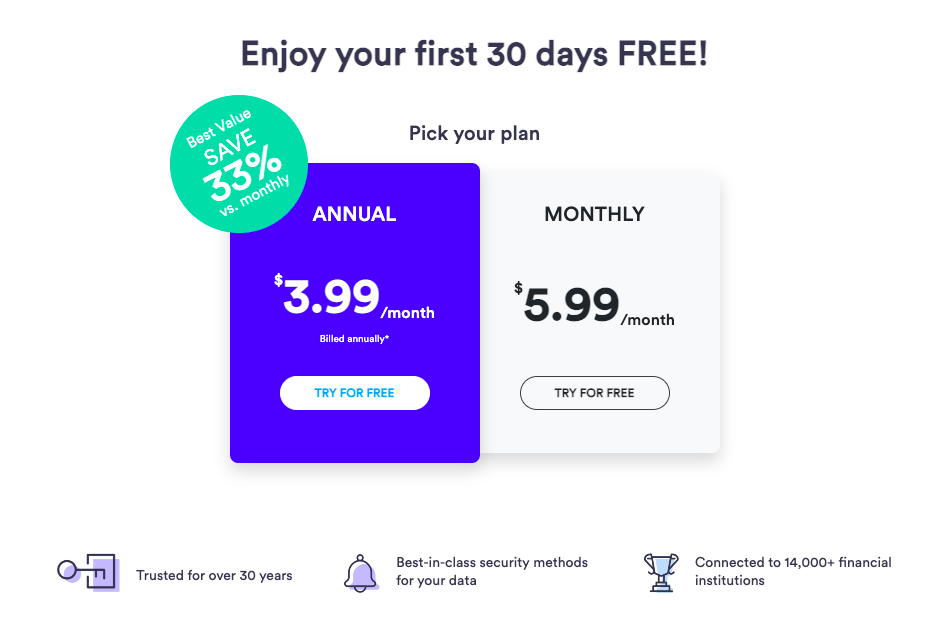 simple pricing page