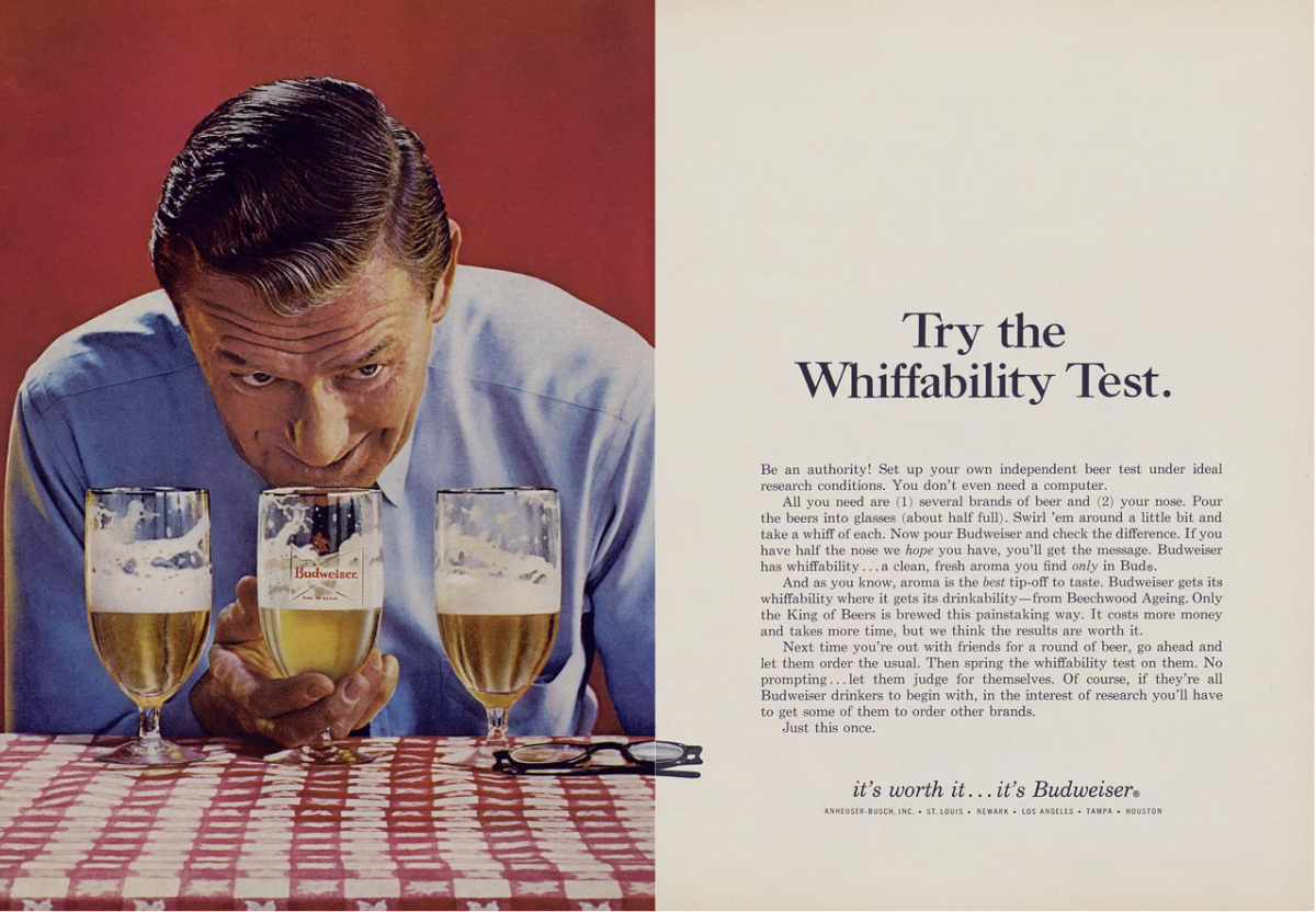 Budweiser-Whiffability-Test-1966-print-ad