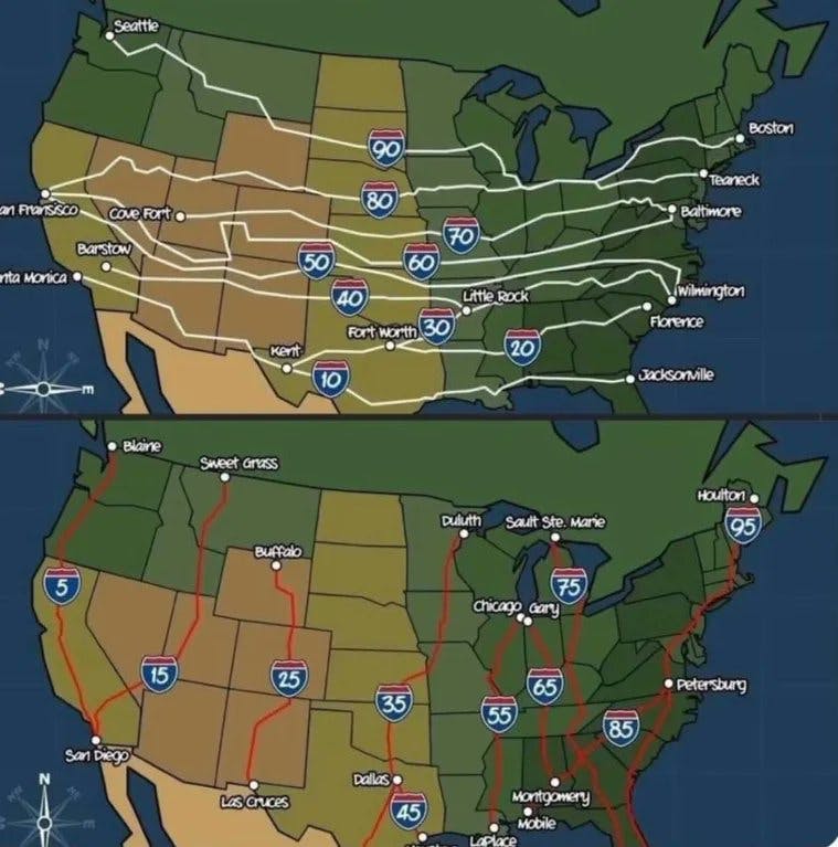 interstates-map-directions