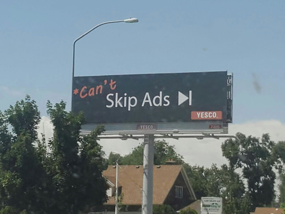 "Can't Skip Ad" billboard from Yesco | SwipeFile
