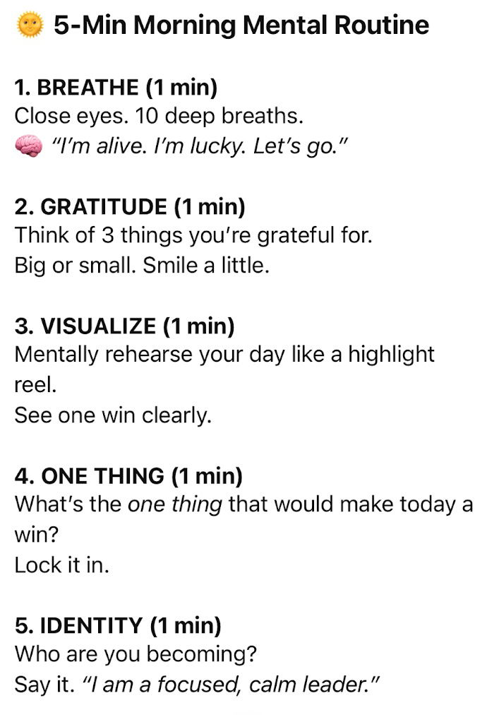 5 Minute Morning Routine