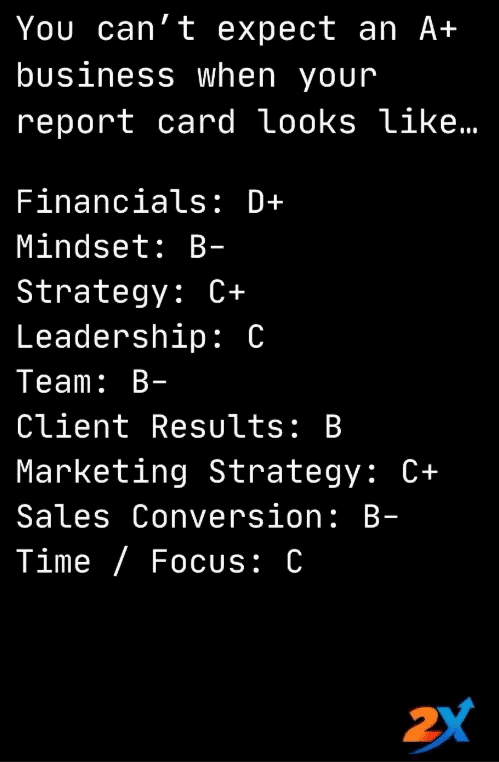 Wanting an A+ business with D+ financials