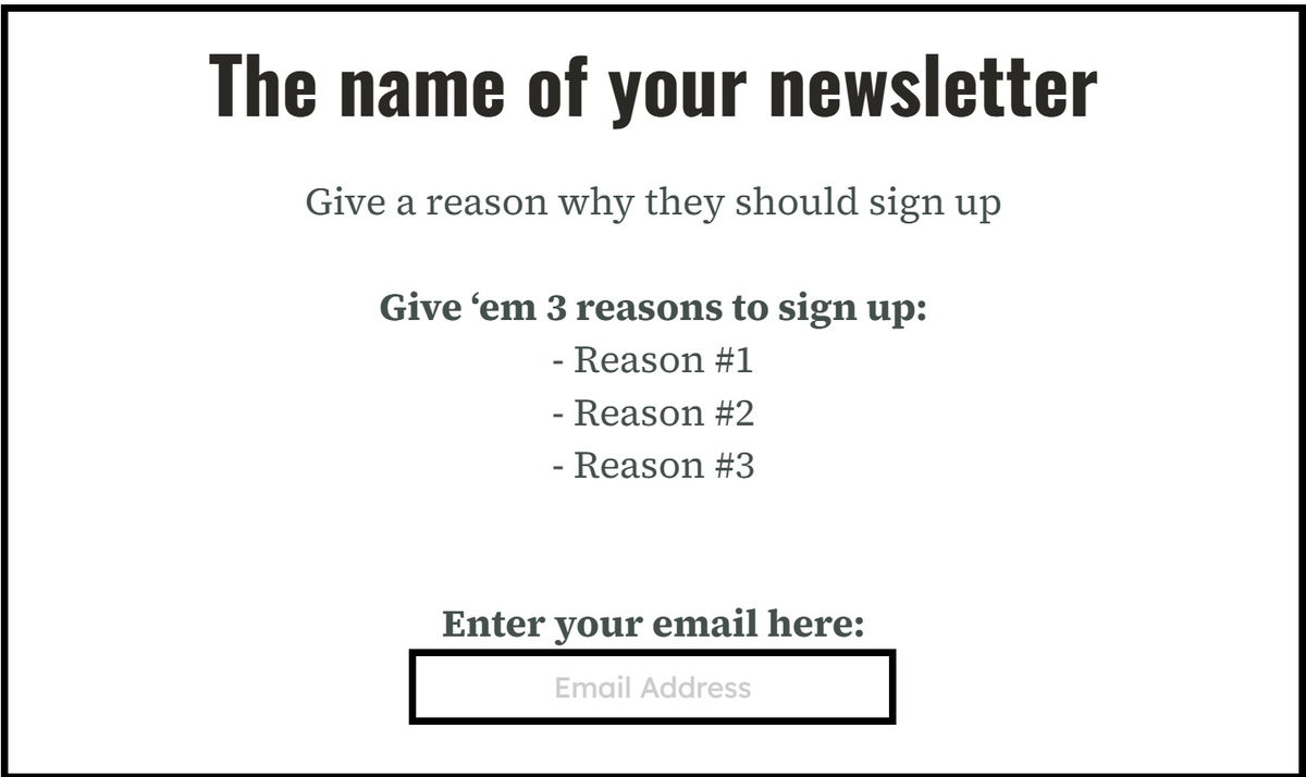 Simple Email/Newsletter Signup Template SwipeFile