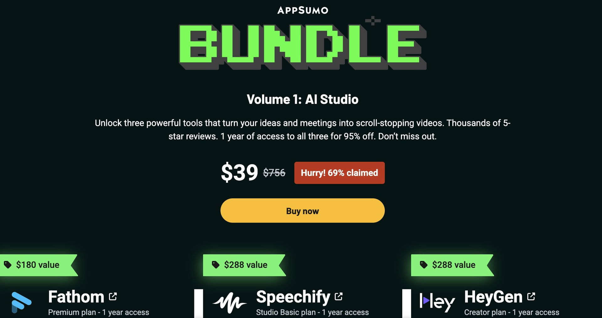 AppSumo AI Bundle 69% sold out in 3 hours | SwipeFile