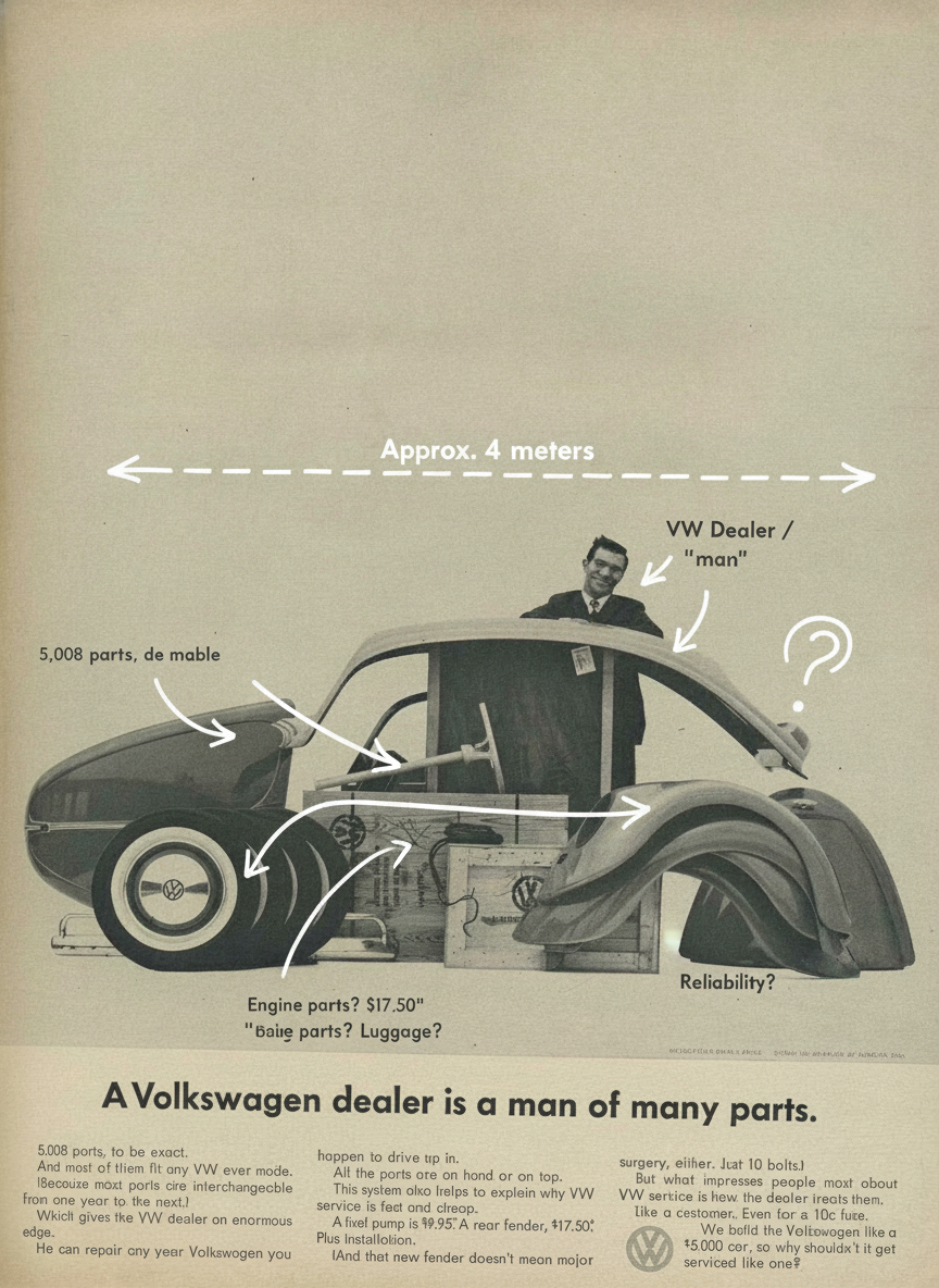 Annotated sketchbook style