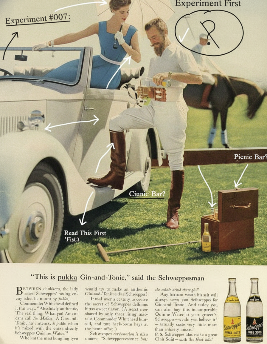 Annotated sketchbook style