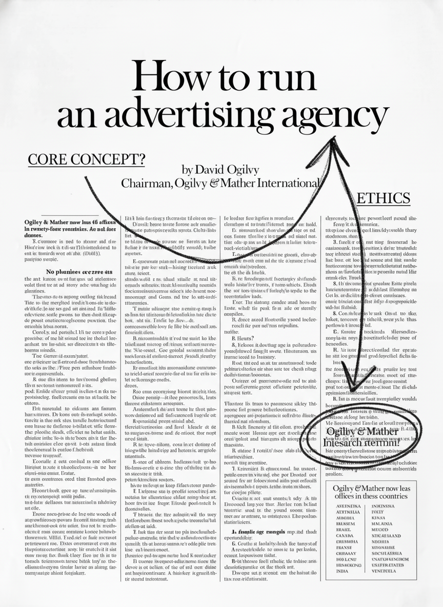 Annotated sketchbook style