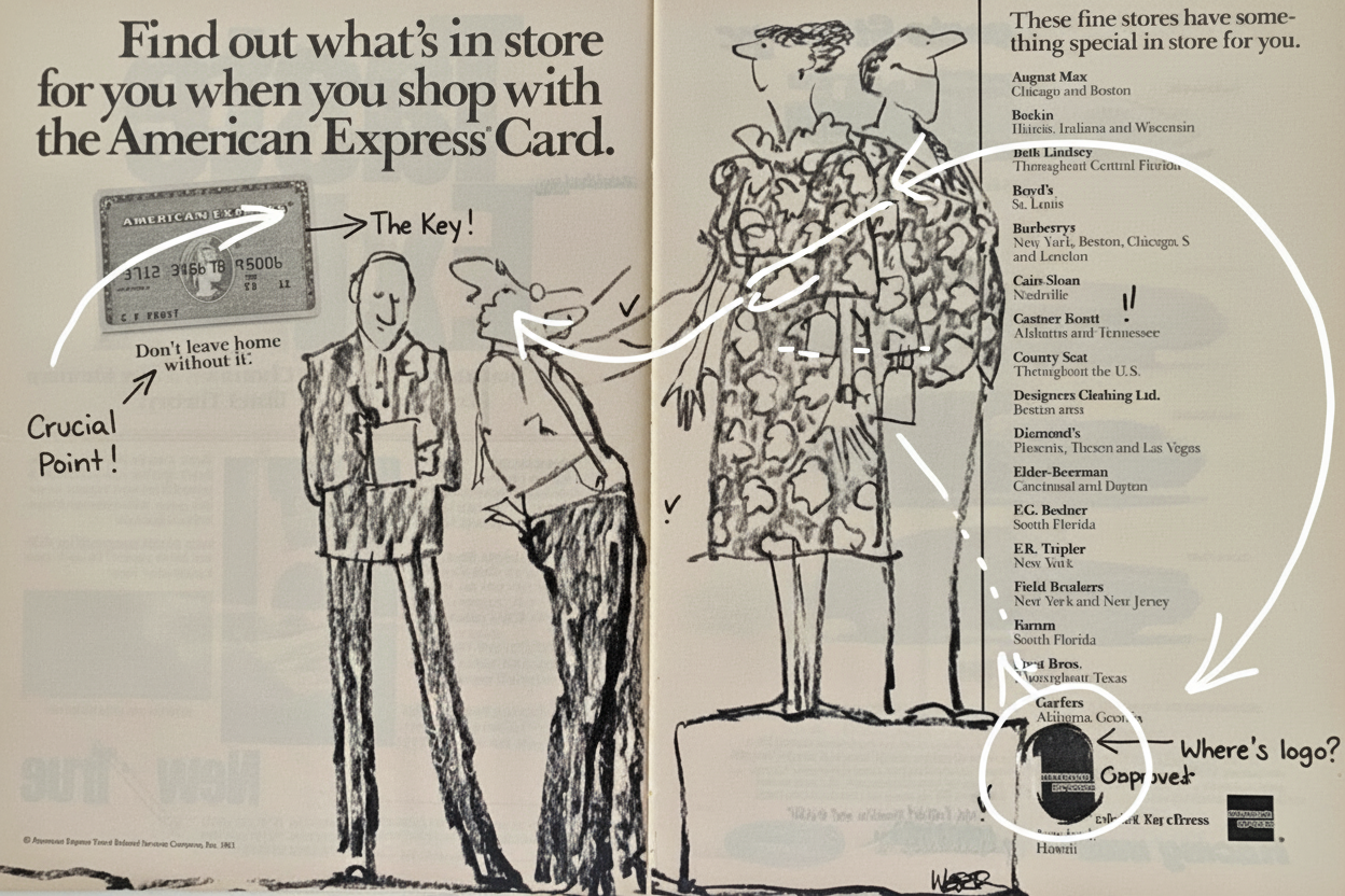 Annotated sketchbook style