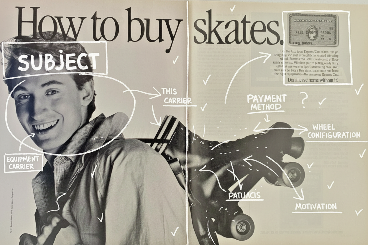 Annotated sketchbook style