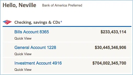 Edited bank account balance