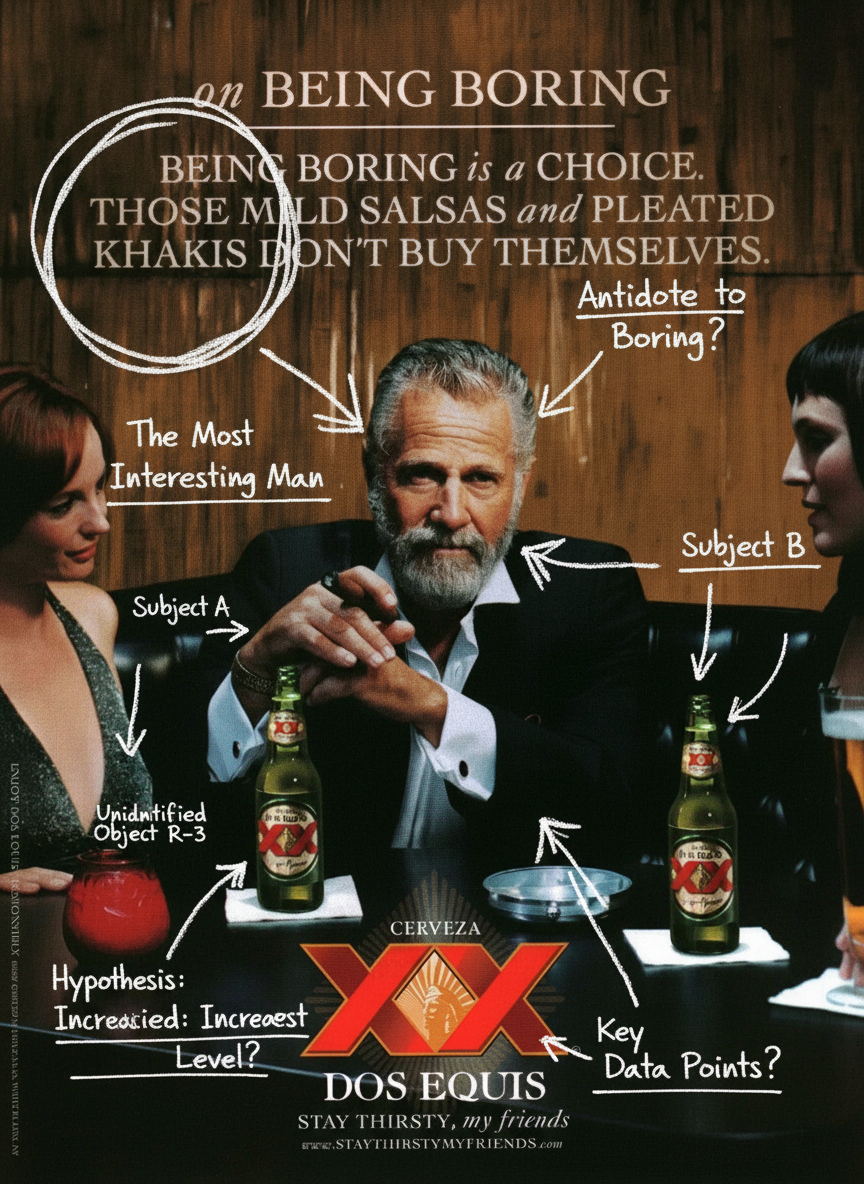 Annotated sketchbook style