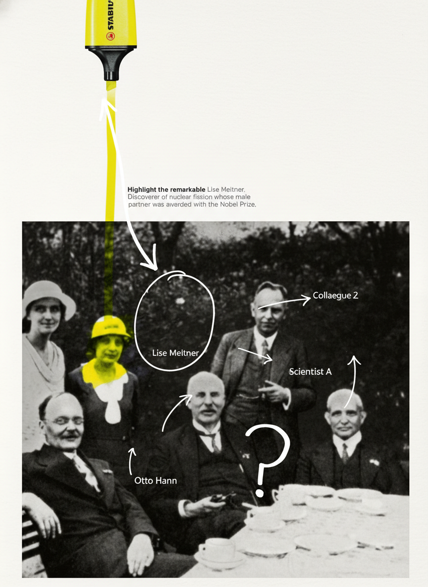 Annotated sketchbook style