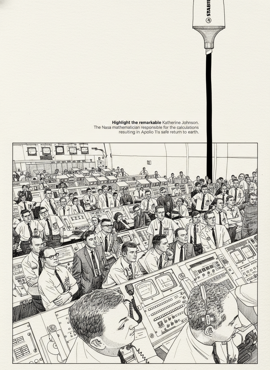 Hand-drawn pen style