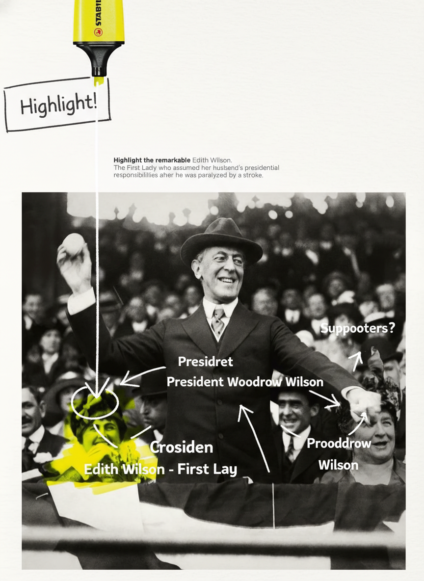 Annotated sketchbook style