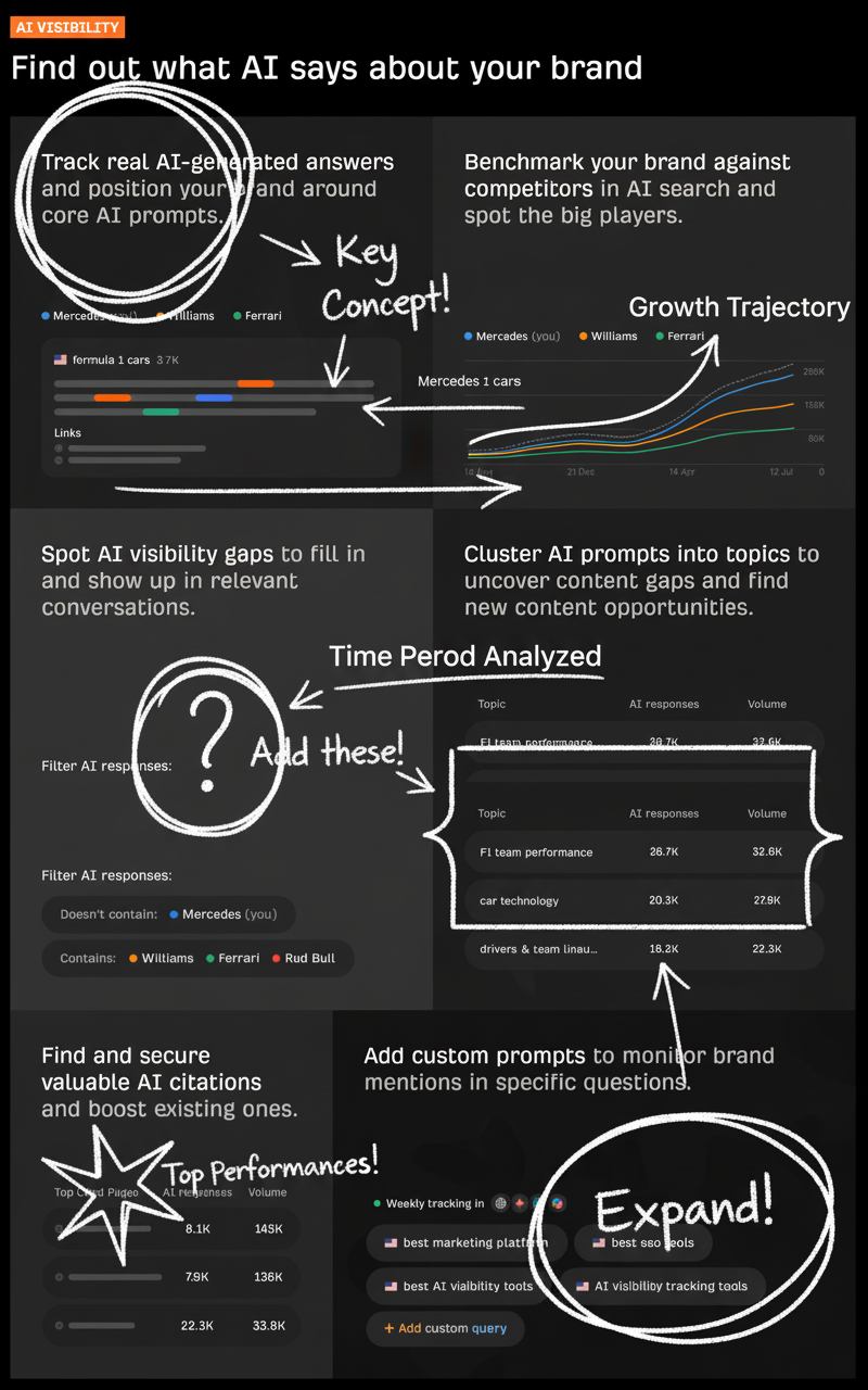 Annotated sketchbook style