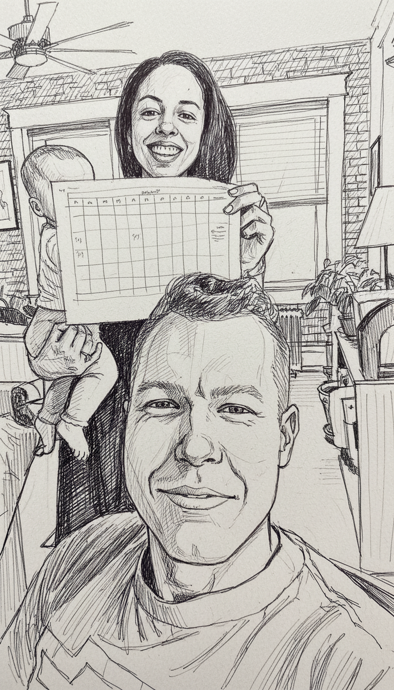 Hand-drawn pen style