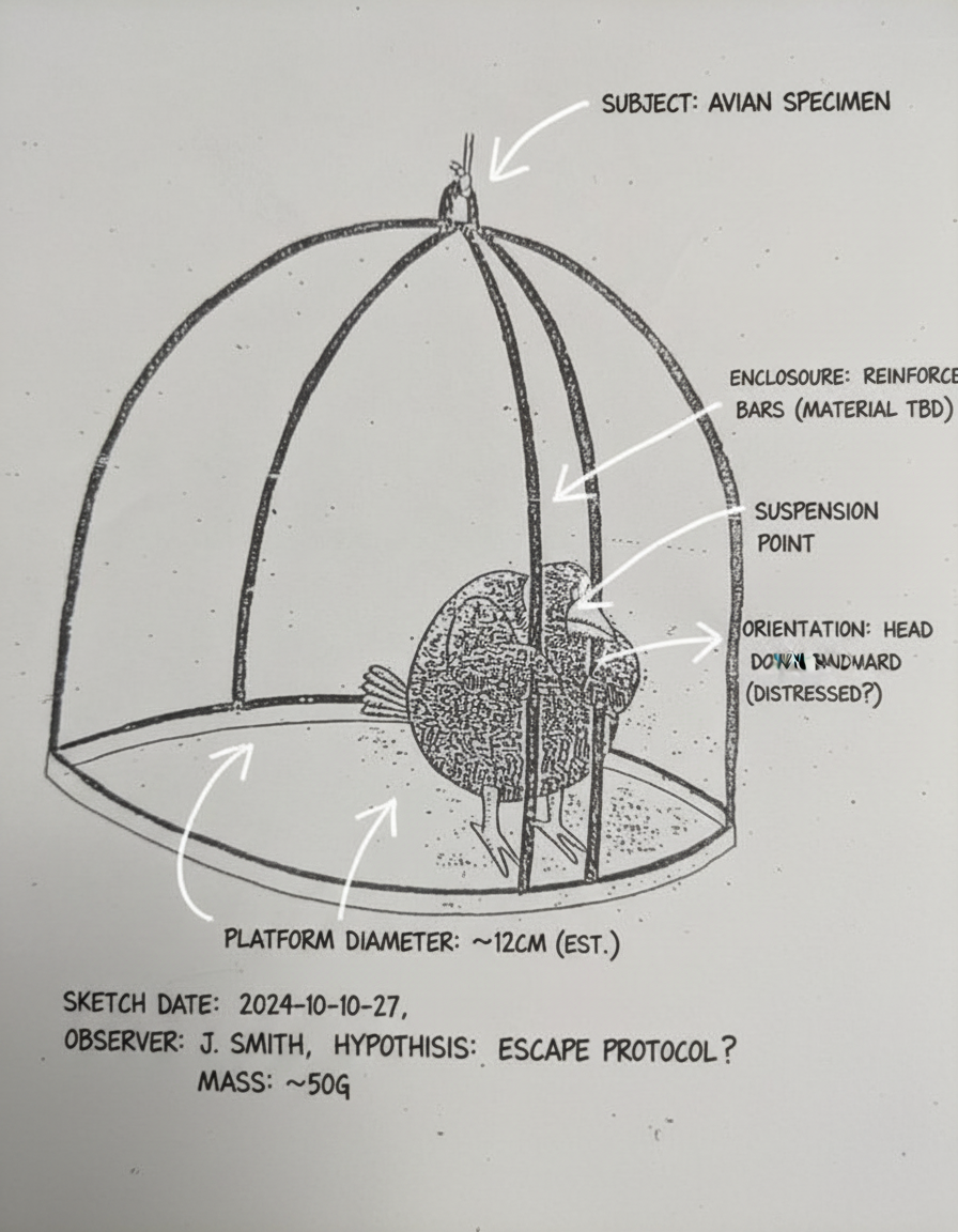 Annotated sketchbook style