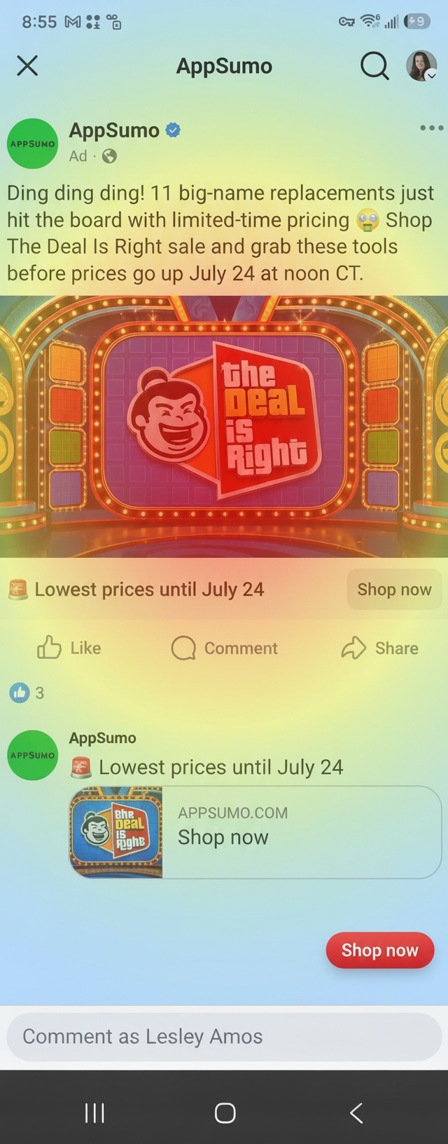 Eye-tracking heatmap