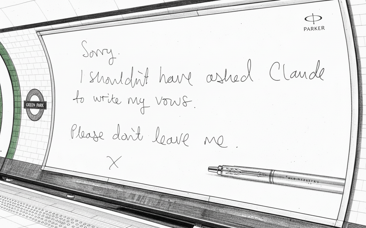 Hand-drawn pen style