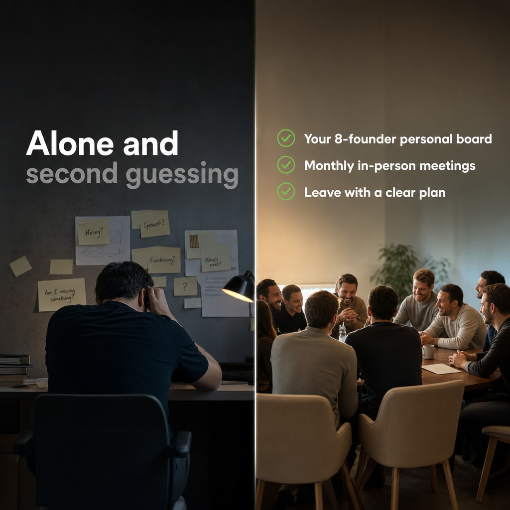 Hampton remix contrasting a founder alone with a founder board